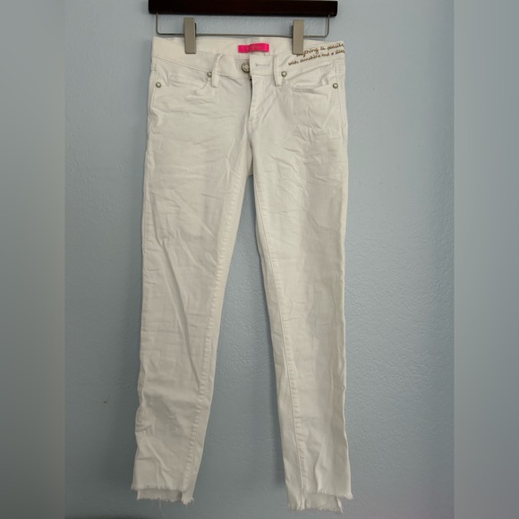 Jean Crop (court) Blanc Lilly Pulitzer 'Palm Beach Fit' - Taille 2, Occasion Très Bon état